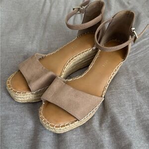 Women's Tan Espadrille Wedge Sandals